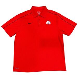 Ohio State Buckeyes Coaches Onfield  Mens Polo Shirt Large Red Golf Preppy